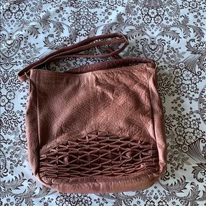 Day & Mood Lavender Mauve Leather Shoulder Tote